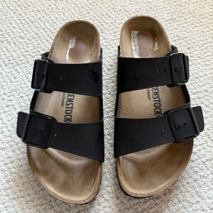 Birkenstock Black Two-Strap Slide Sandals
